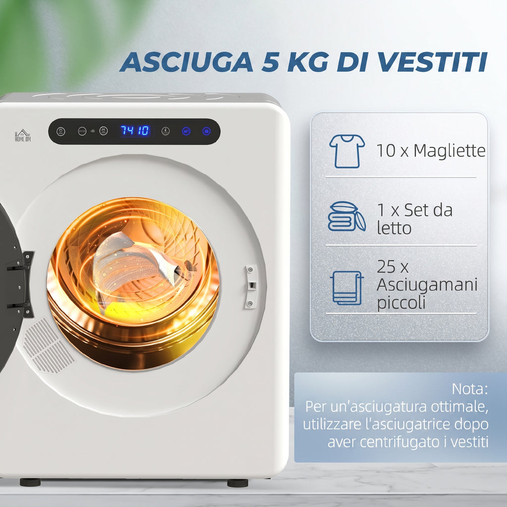 Asciugatrice 4 kg 1000 W con Funzione Antirughe