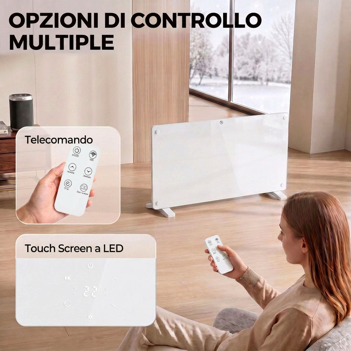 Termoconvettore Smart 2000W Compatibile con Alexa e Google