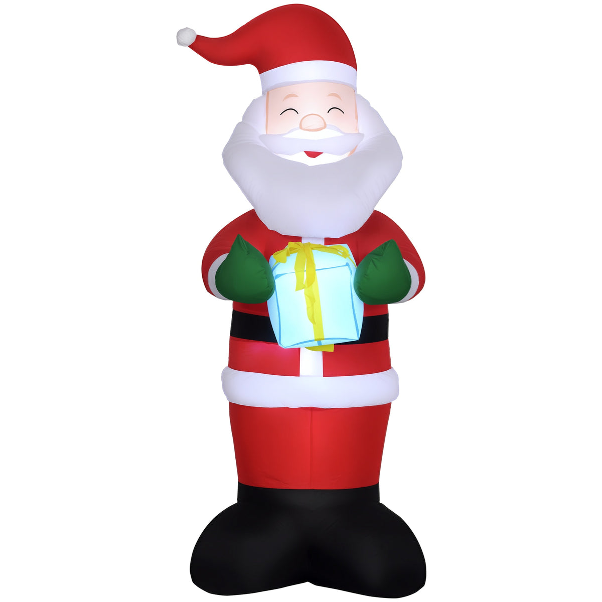 Babbo Natale Gonfiabile con Regalo, 3 Luci LED 184 cm