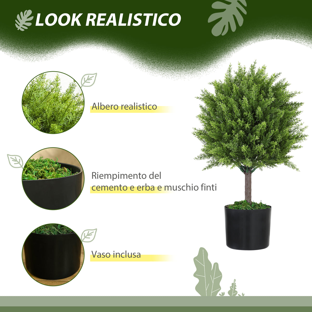 Pianta Artificiale di Cedro da 55 cm