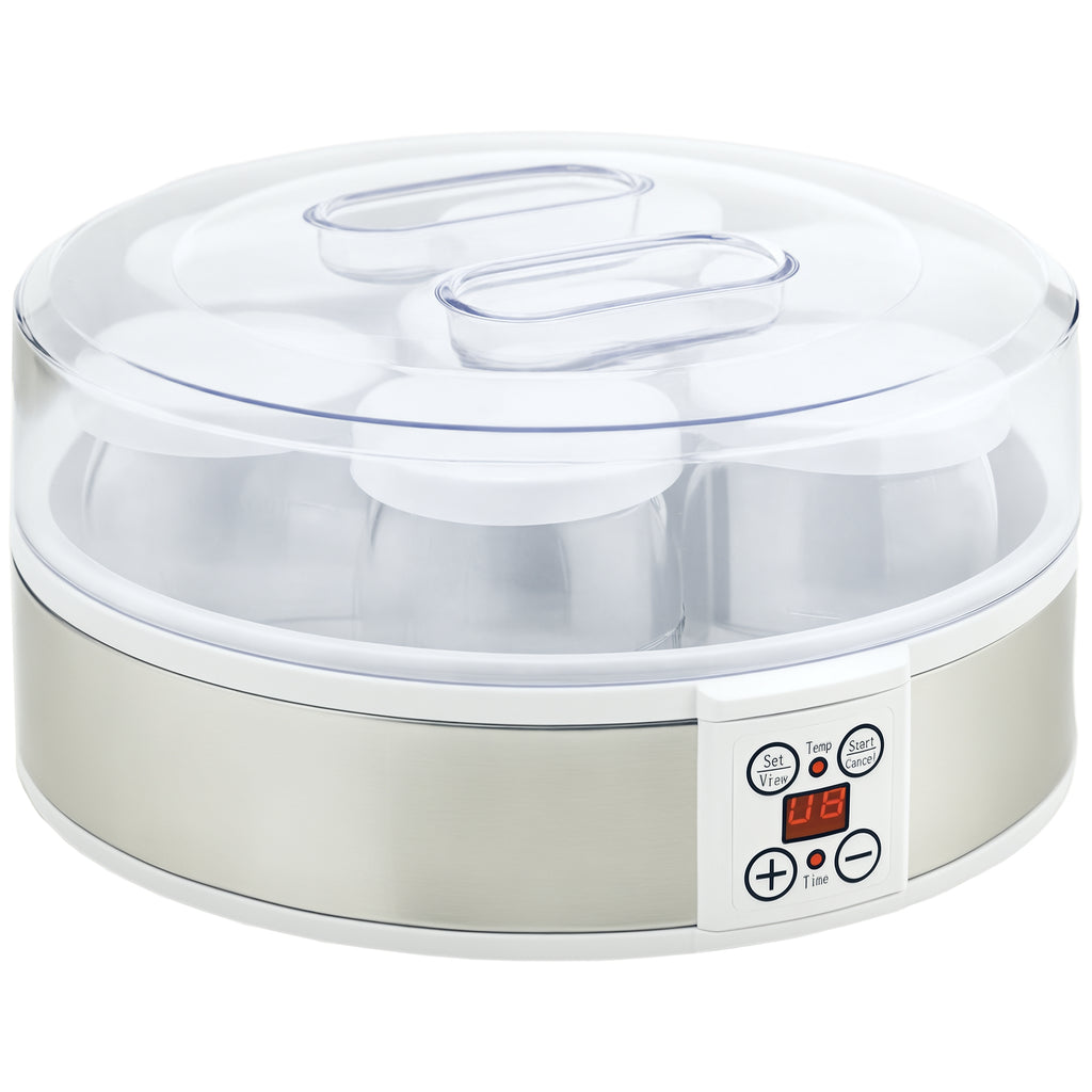 Yogurtiera Elettrica da 1,5 Litri con 7 Vasetti e Display Digitale