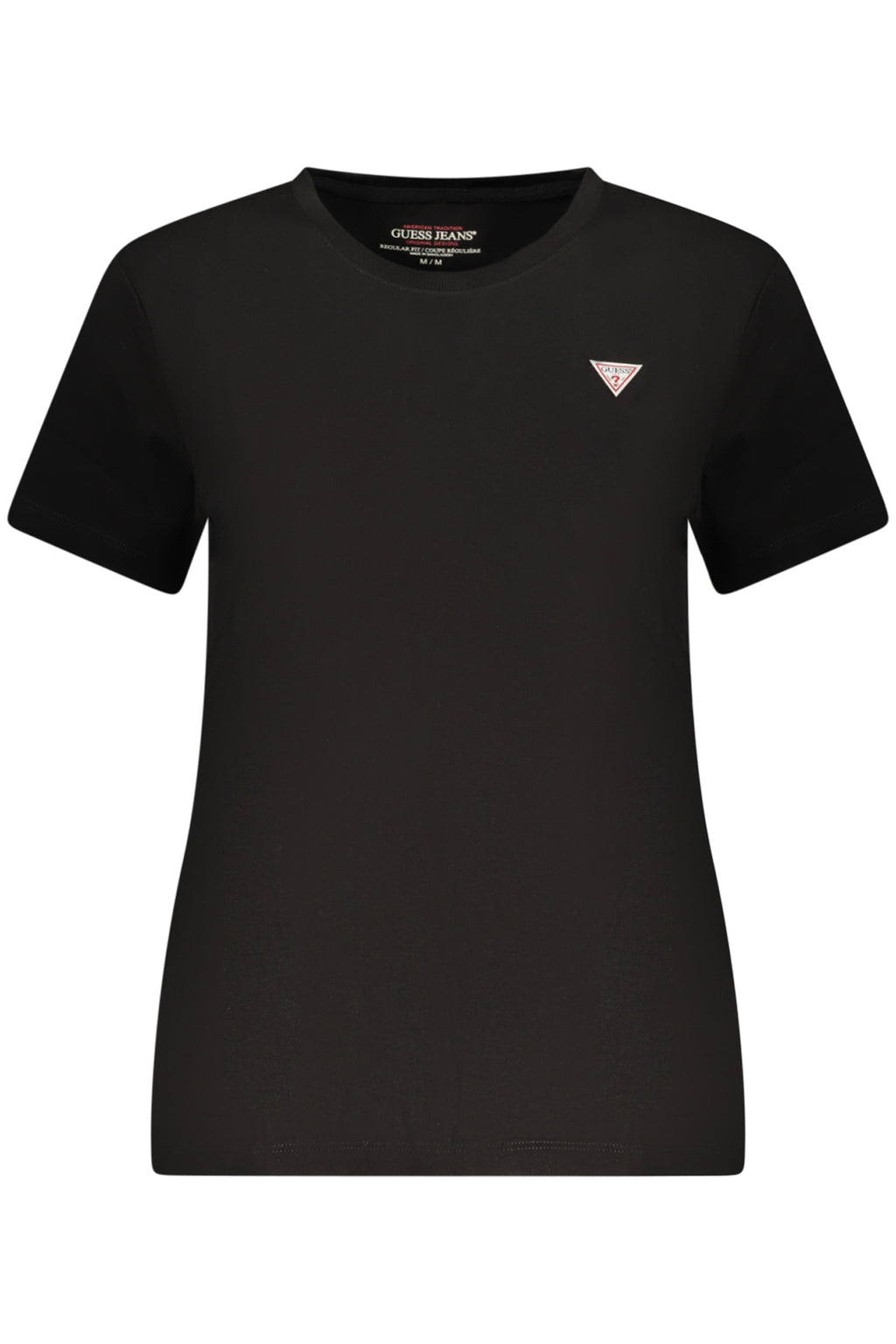 GUESS JEANS T-SHIRT MANICHE CORTE DONNA NERO