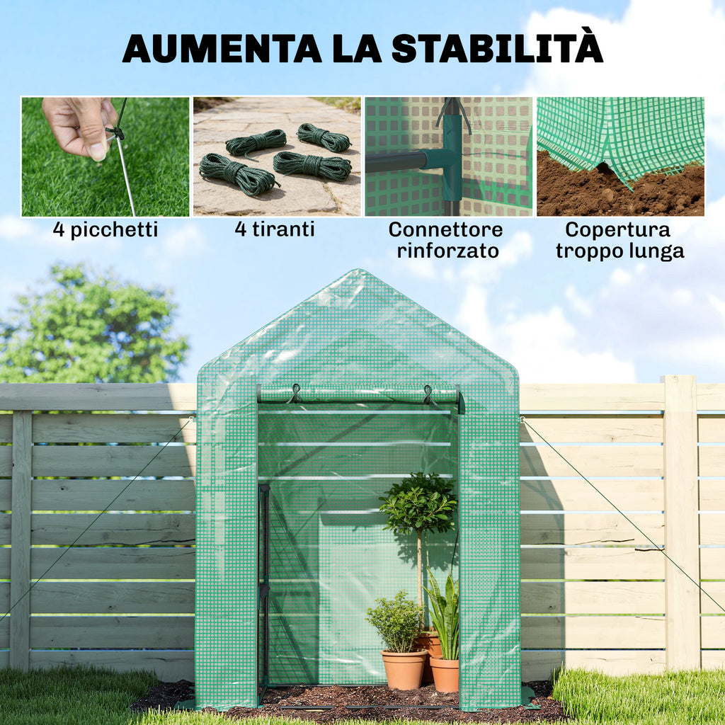 Serra da Giardino con Scaffale a 2 Ripiani