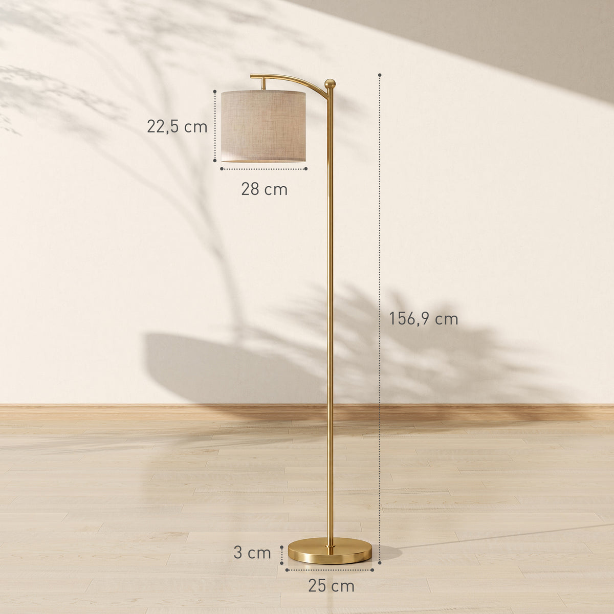 Lampada da Terra LED Oro con Telecomando
