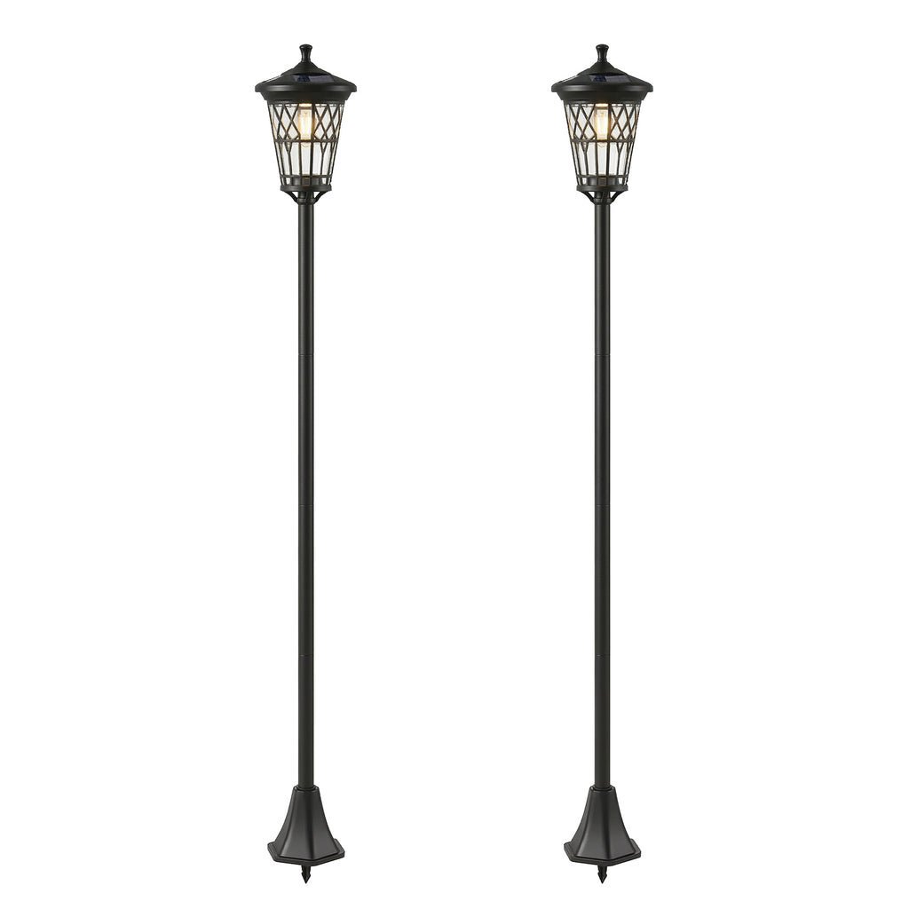 Set 2 Lampioni Solari da Giardino con 2 LED e Accensione Automatica