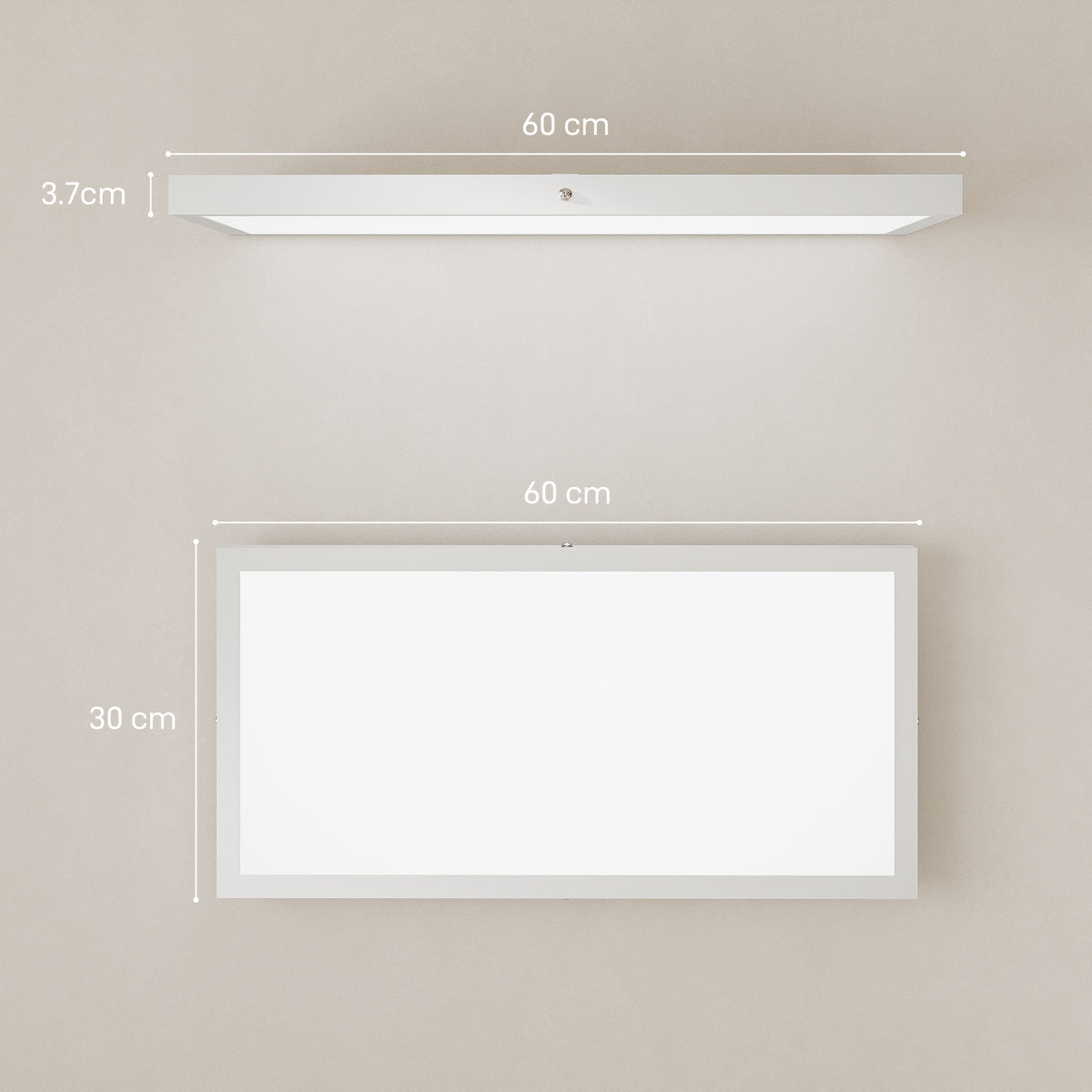 Set 2 Plafoniere LED Sottili e Minimal Bianche