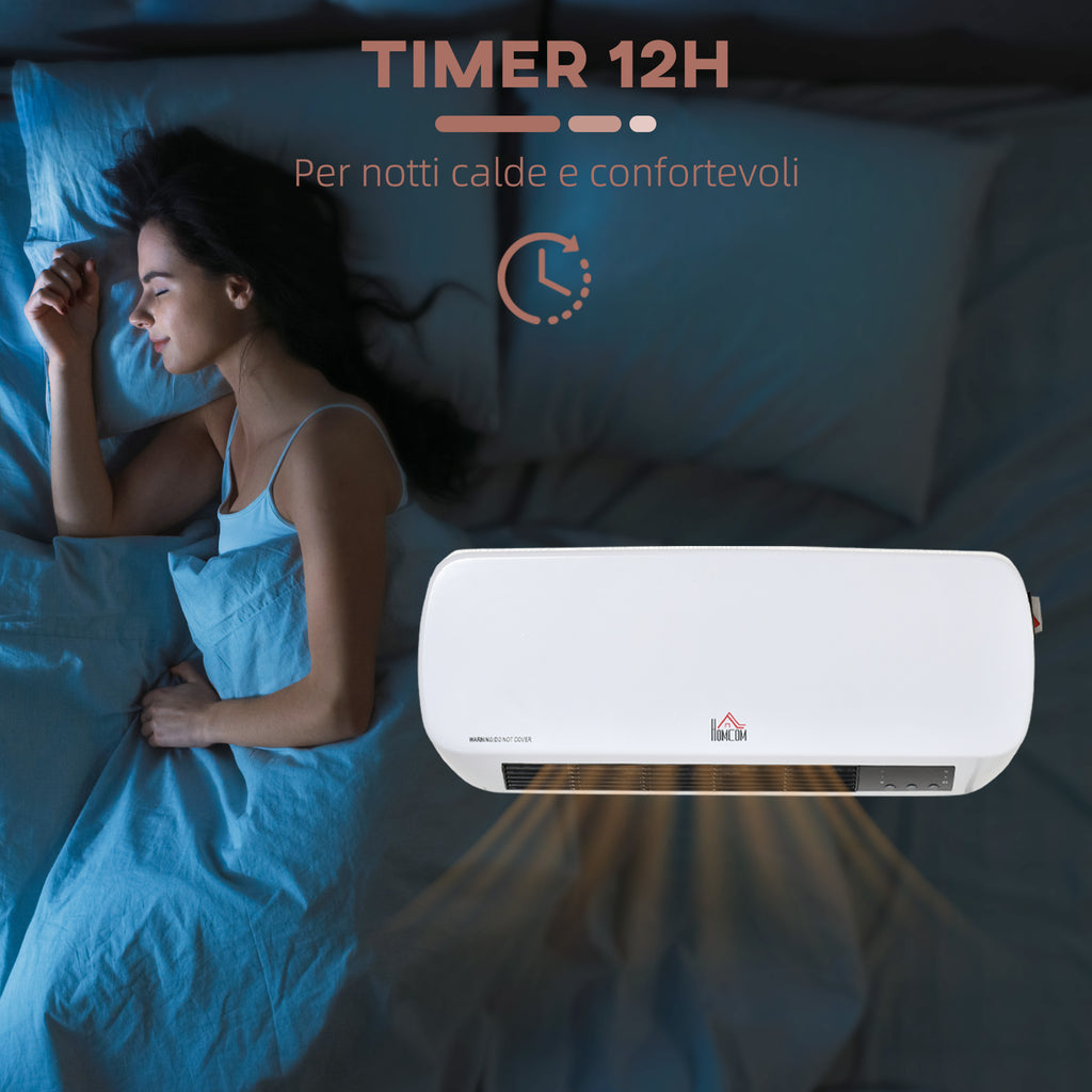 Stufa Elettrica da Parete con Telecomando e Timer