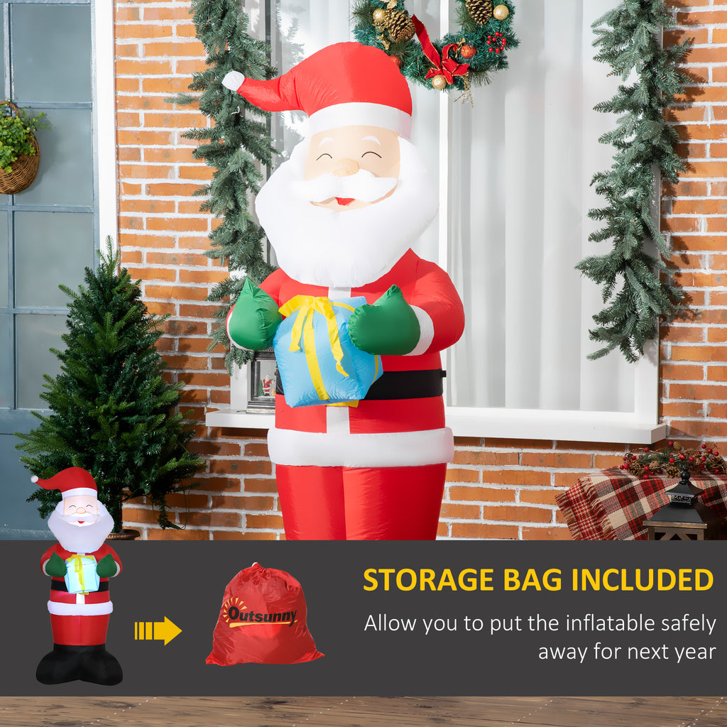 Babbo Natale Gonfiabile con Regalo, 3 Luci LED 184 cm