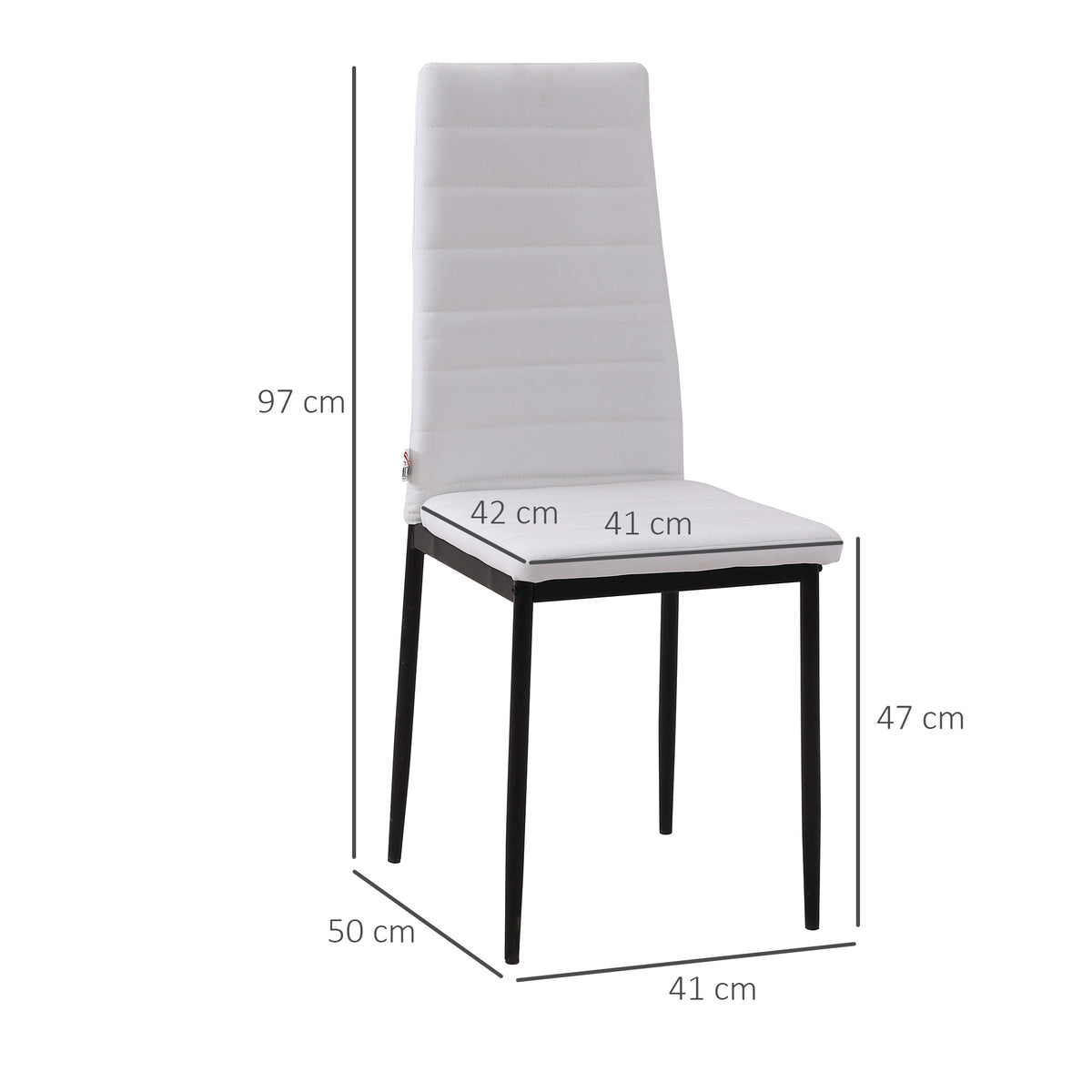 Set 4 Sedie Imbottite Moderne in Metallo e Tessuto