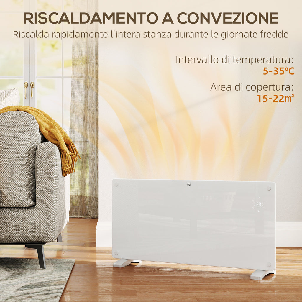 Riscaldatore a Convezione 2000W con Timer e Telecomando