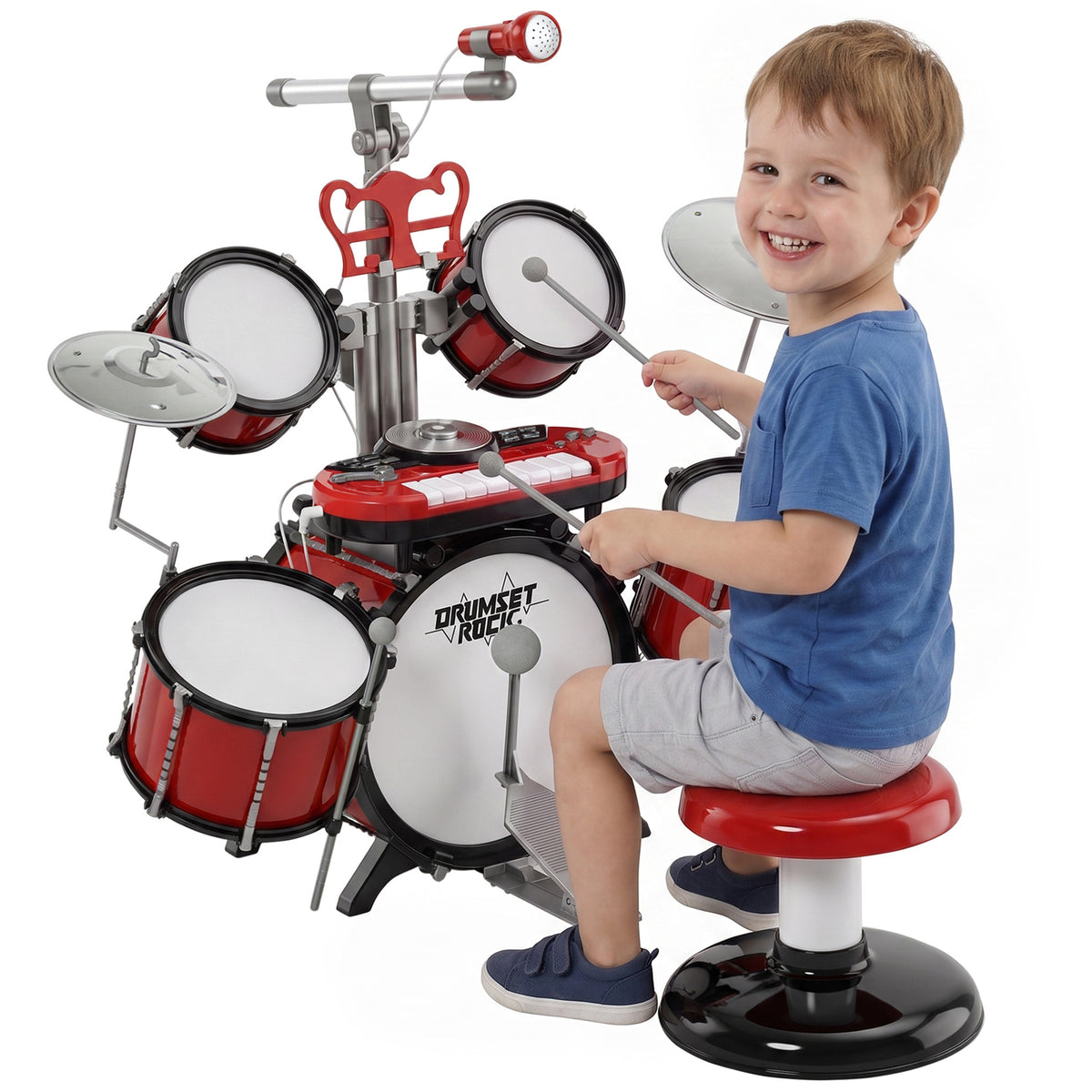 Batteria Giocattolo per Bambini con Microfono
