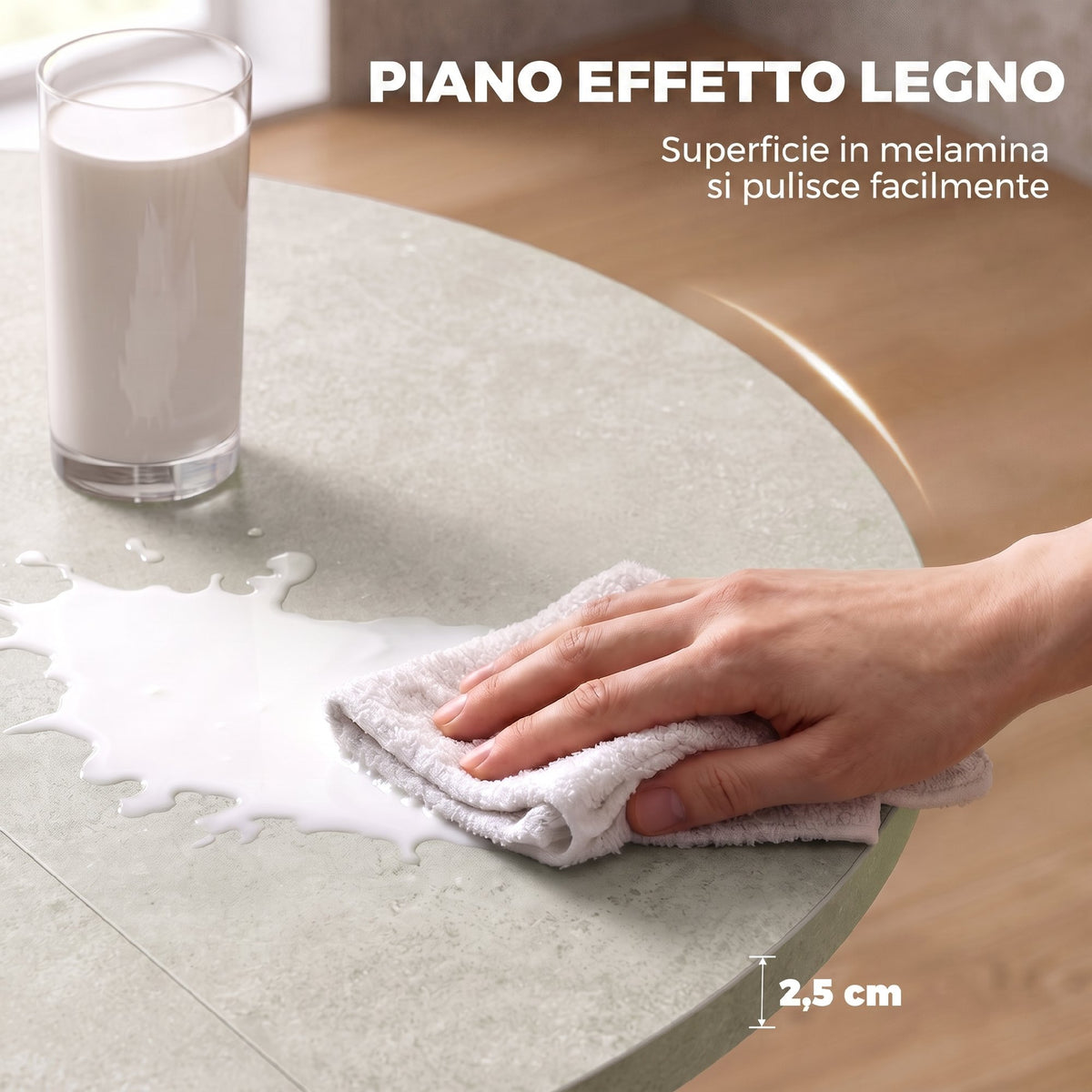 Tavolo da Pranzo Allungabile 4-6 Posti Grigio Cemento