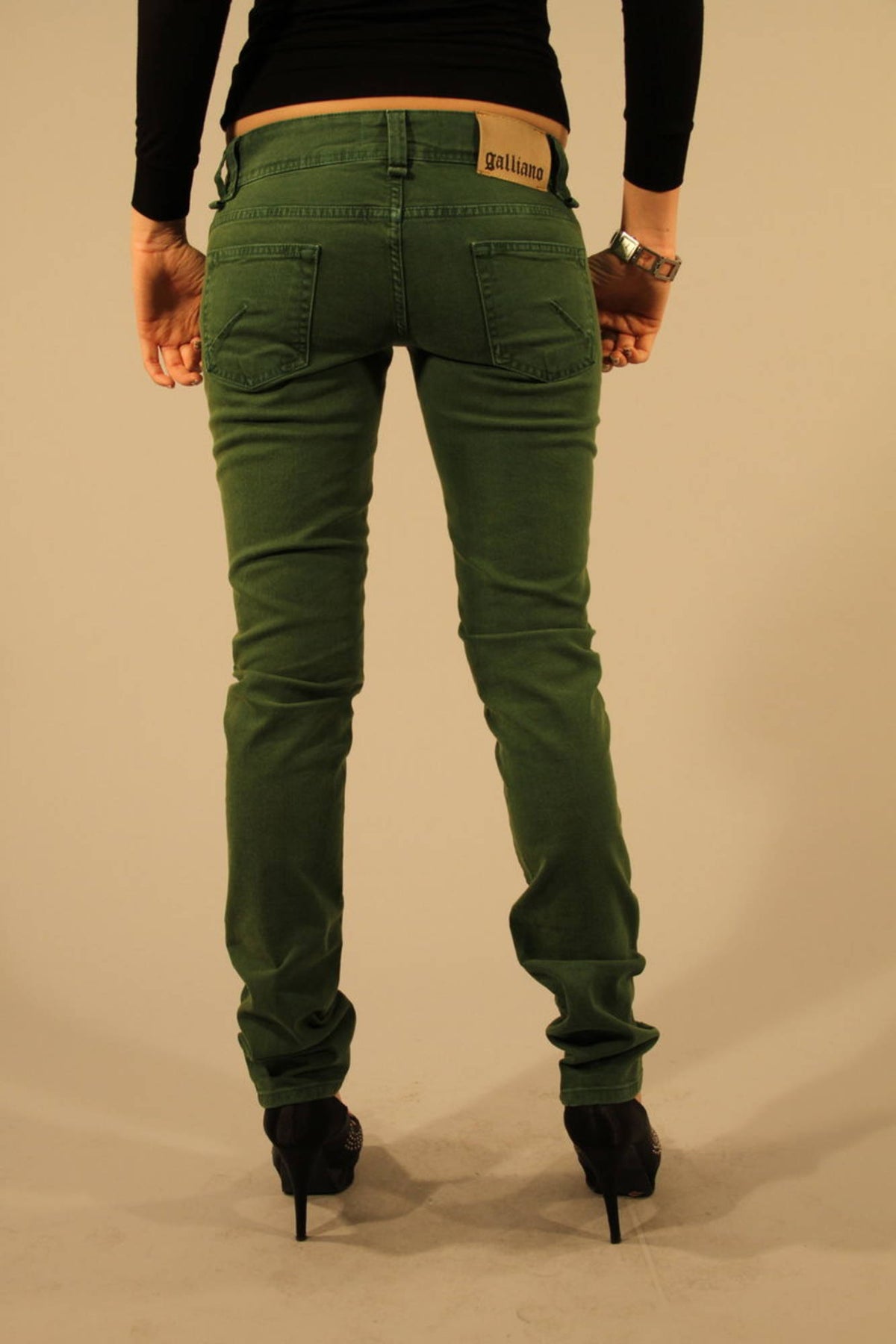 JOHN GALLIANO JEANS DENIM DONNA VERDE