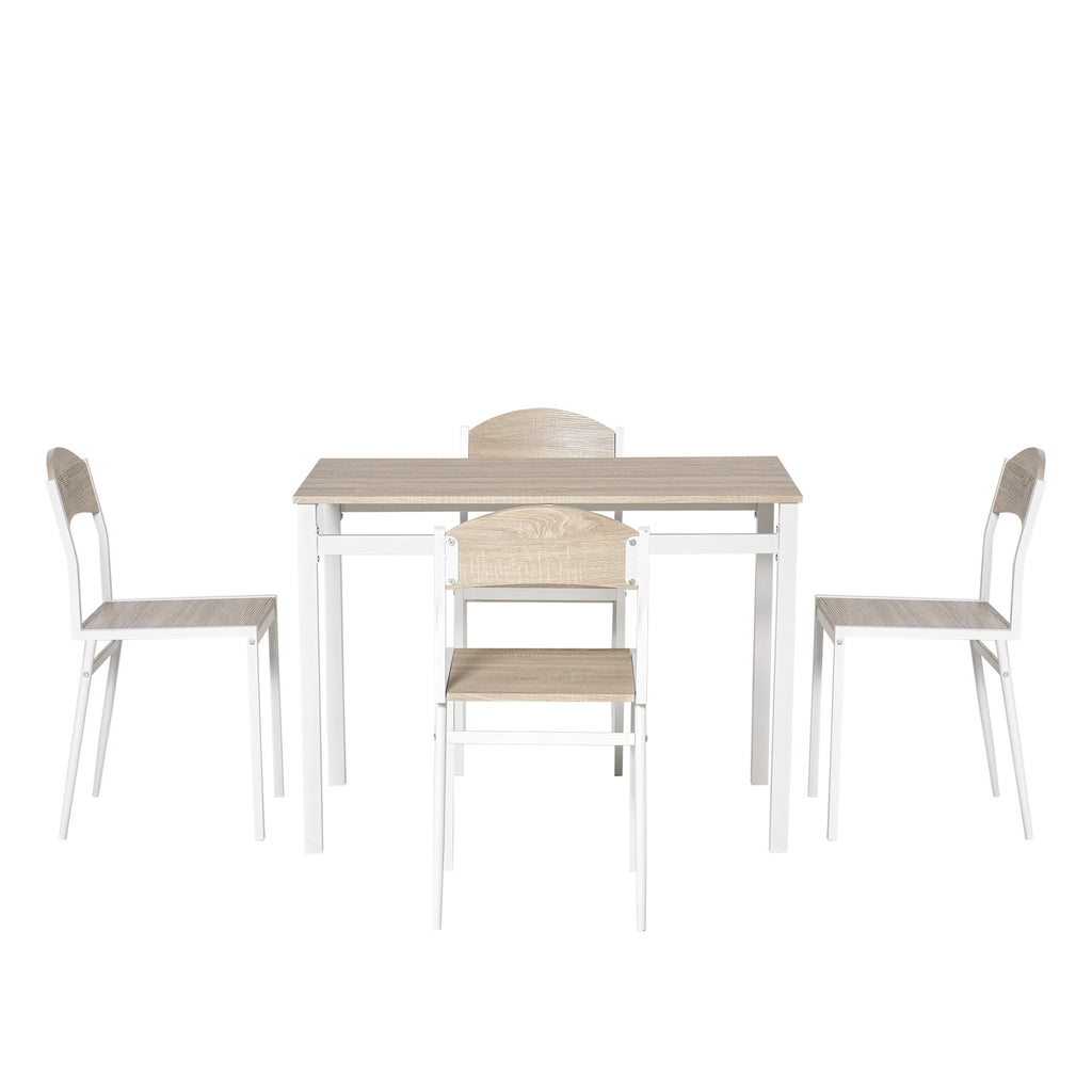 Set da Pranzo con Tavolo e 4 Sedie Bianchi