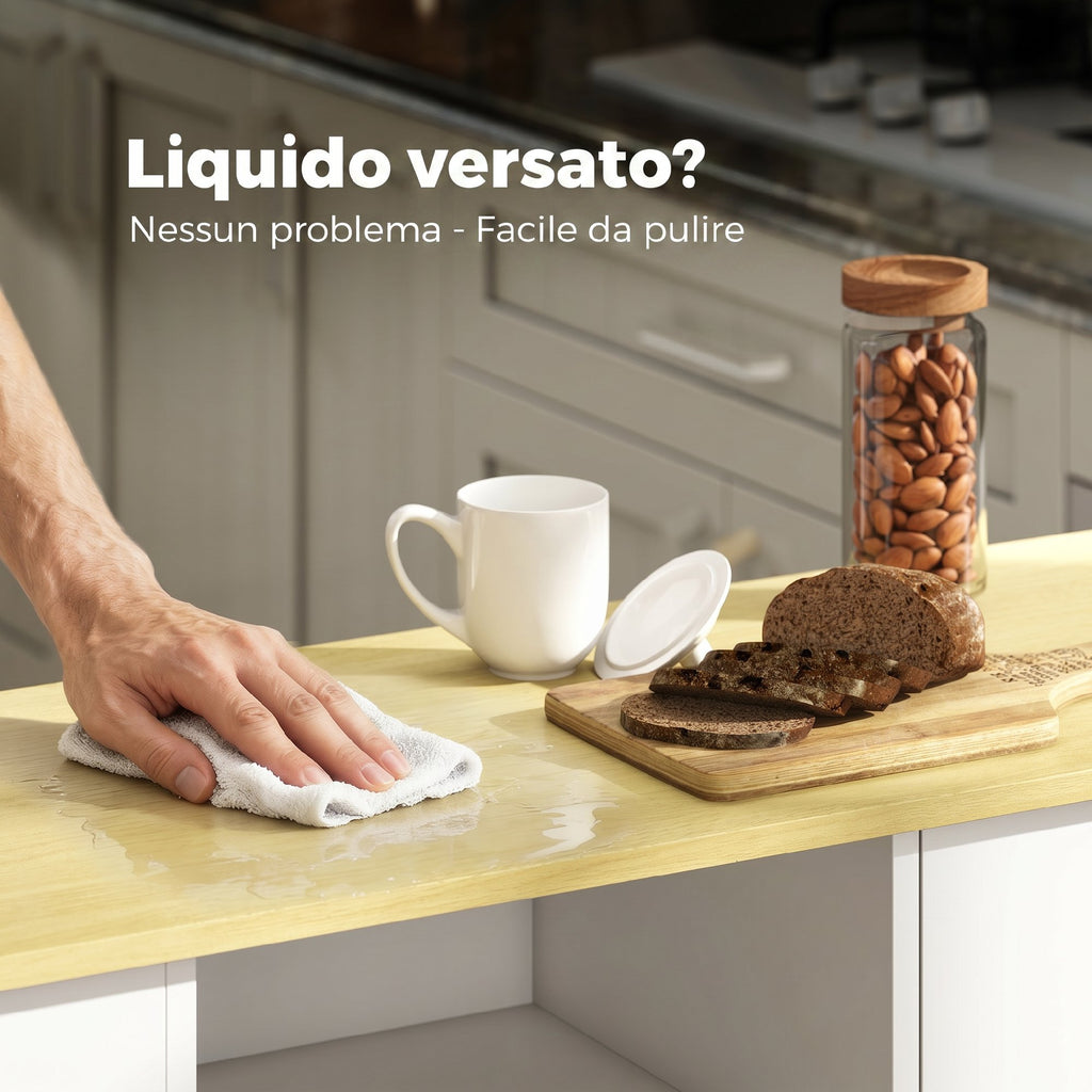 Mobile Cucina Bianco con Cassetto e Ripiano Regolabile