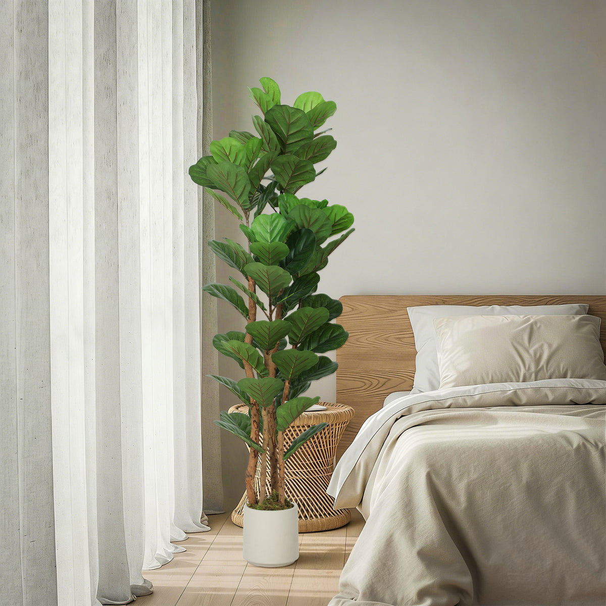 Pianta Artificiale Fico Verde da 150 cm con Vaso
