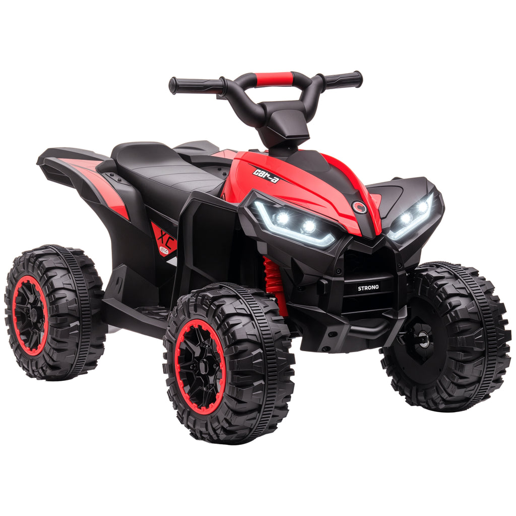 Quad Elettrico 12V per Bambini 3-5 Anni con Sospensioni e Fari LED Rosso