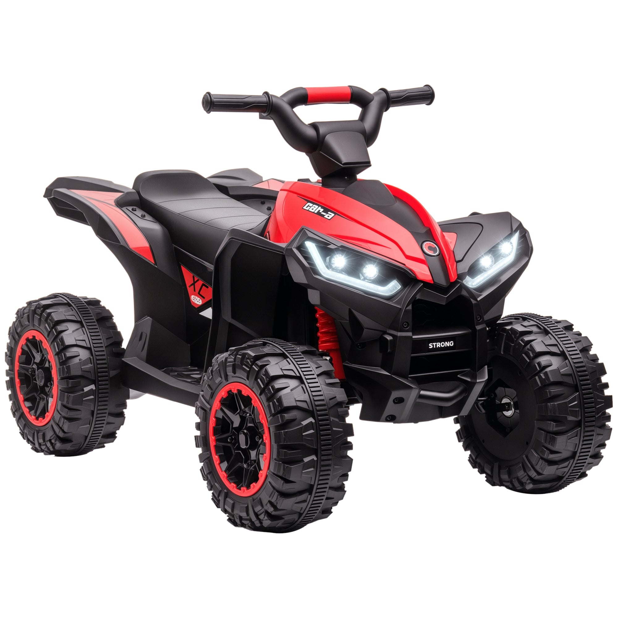 Quad Elettrico 12V per Bambini 3-5 Anni con Sospensioni e Fari LED Rosso