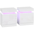 Set 2 Comodini LED a 16 Colori con 2 Cassetti in Legno