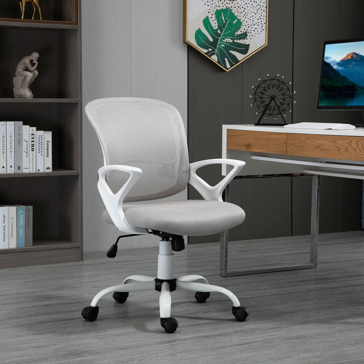 Sedia Ergonomica da Ufficio Grigia in Rete Regolabile