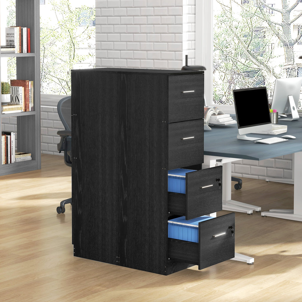 Cassettiera da Ufficio con 4 Cassetti e Serrature