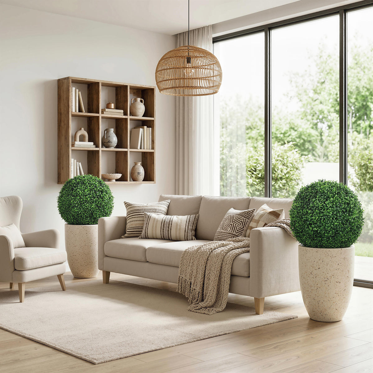 Topiaria Artificiale in Bosso 42 cm con 682 Foglie