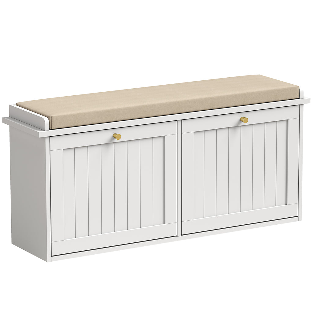 Panca Portascarpe Ingresso con Cuscino e 2 Cassetti