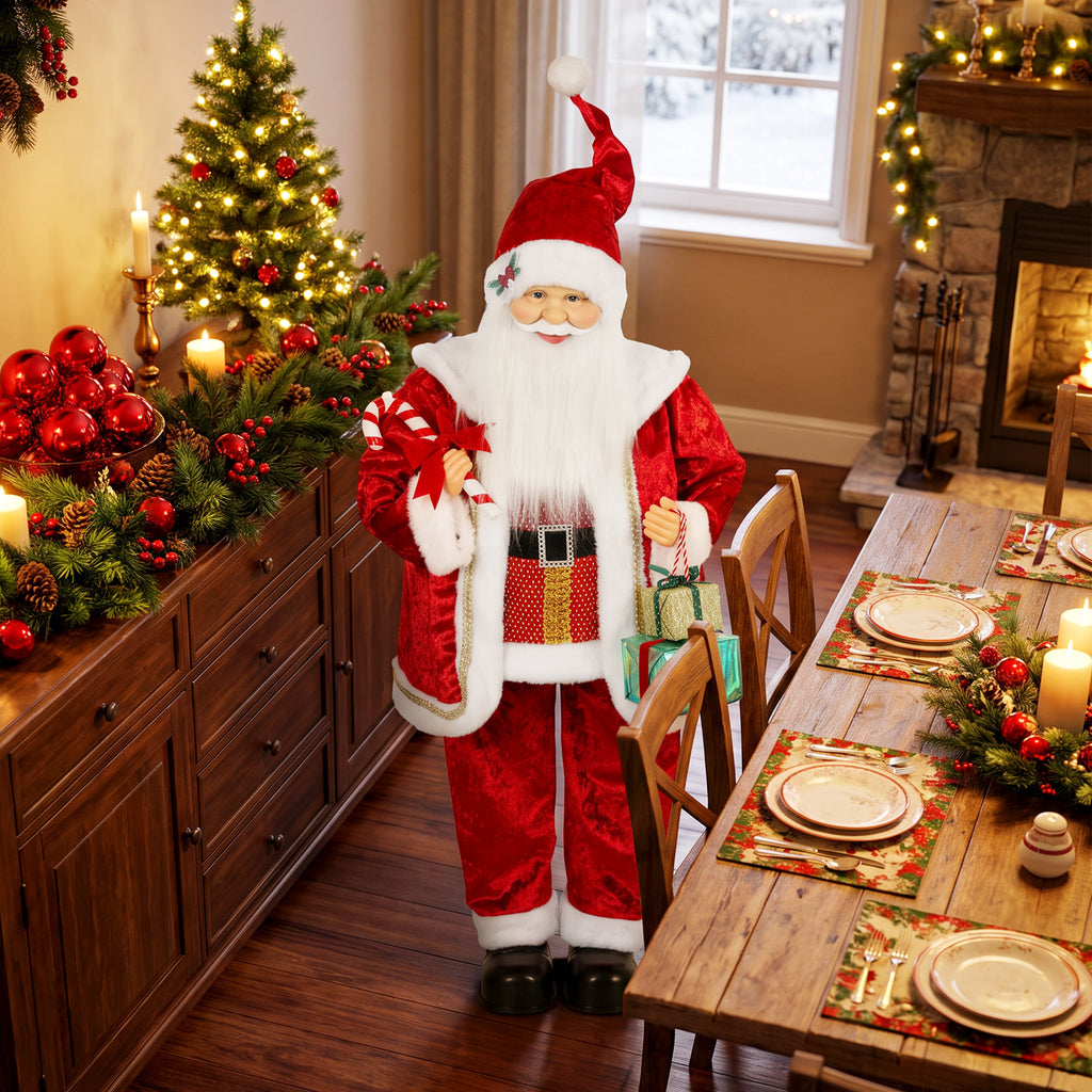 Babbo Natale Animato con Musica e Movimento 120 cm
