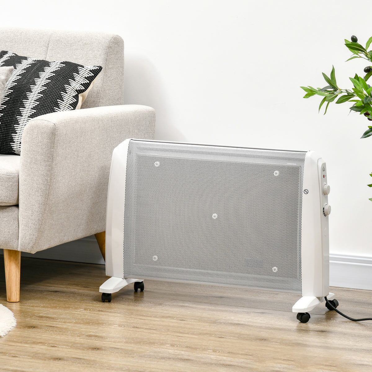 Riscaldatore a Mica 2000W con Termostato e Ruote