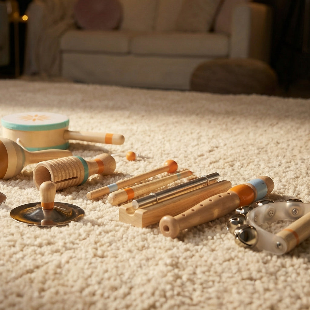 Set Strumenti Musicali per Bambini in Legno – Percussioni Montessori
