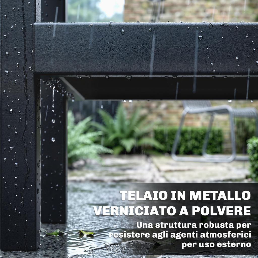 Carrello da Giardino a 3 Livelli con Piano Inox