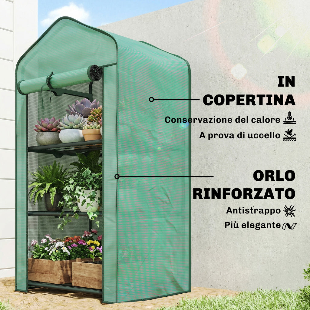 Serra da Balcone con 3 Ripiani e Telo Rinforzato