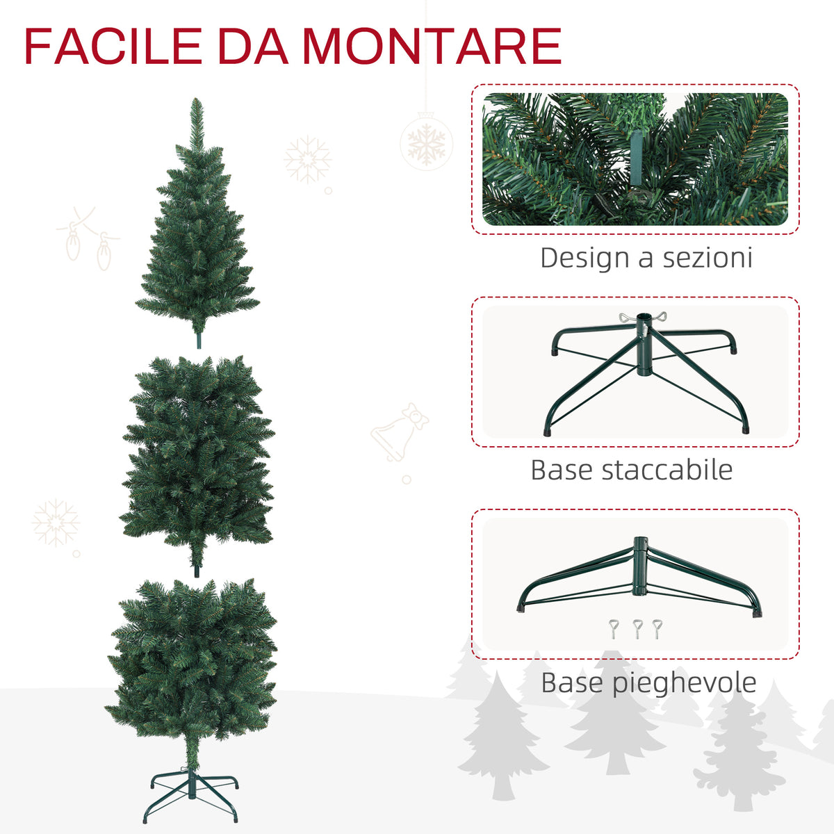 Albero di Natale Artificiale 210 cm con 687 Rami