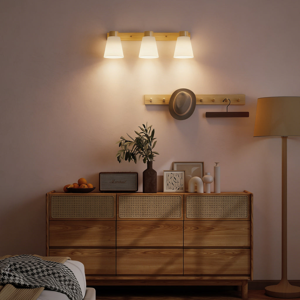 Lampadario da Soffitto 3 Punti Luce Color Legno