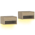 Set 2 Comodini Sospesi con LED RGB e Cassetto