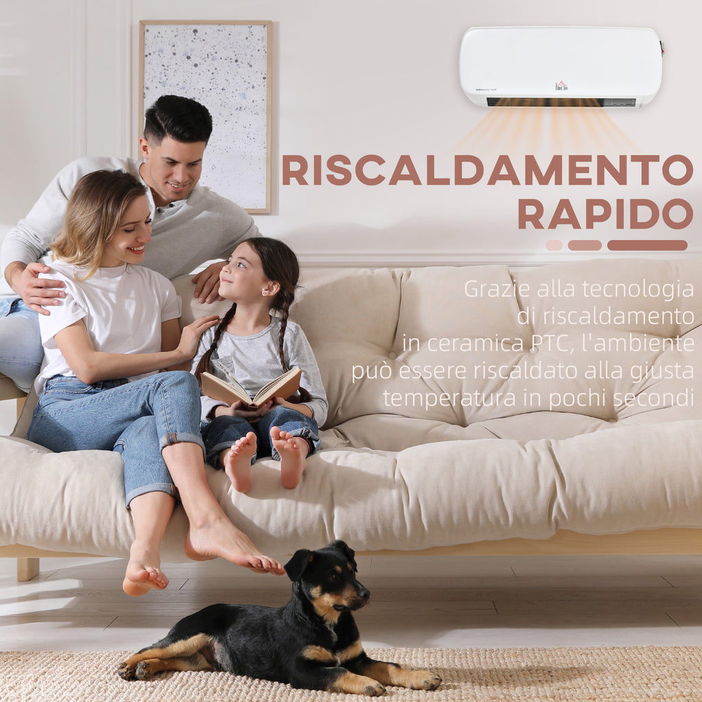 Stufa Elettrica da Parete con Telecomando e Timer