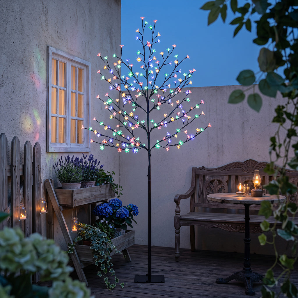 Albero di Natale di Ciliegio 180 cm con Luci LED