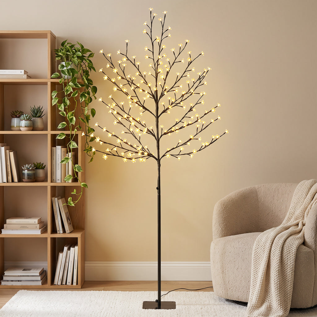 Albero di Natale di Ciliegio 180 cm con Luci LED