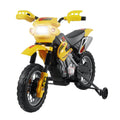 Moto Cross Elettrica per Bambini con Rotelle Gialla