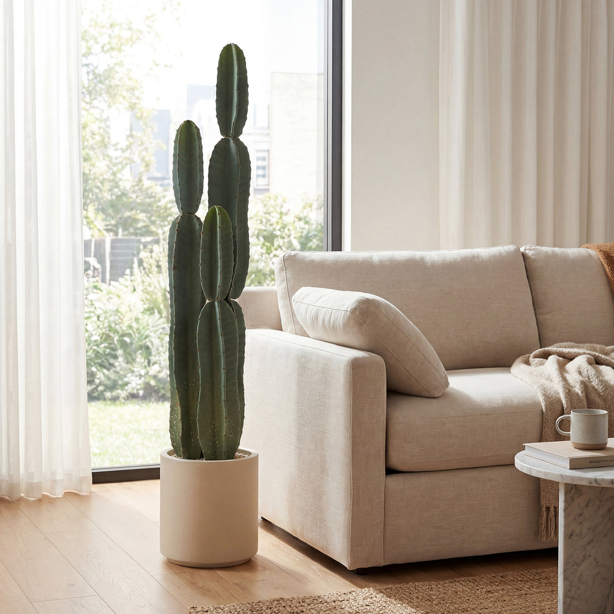 Pianta Artificiale Cactus Grande 111 cm con Vaso