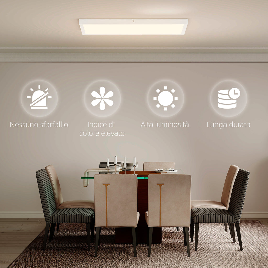 Set 2 Plafoniere LED Sottili e Minimal Bianche
