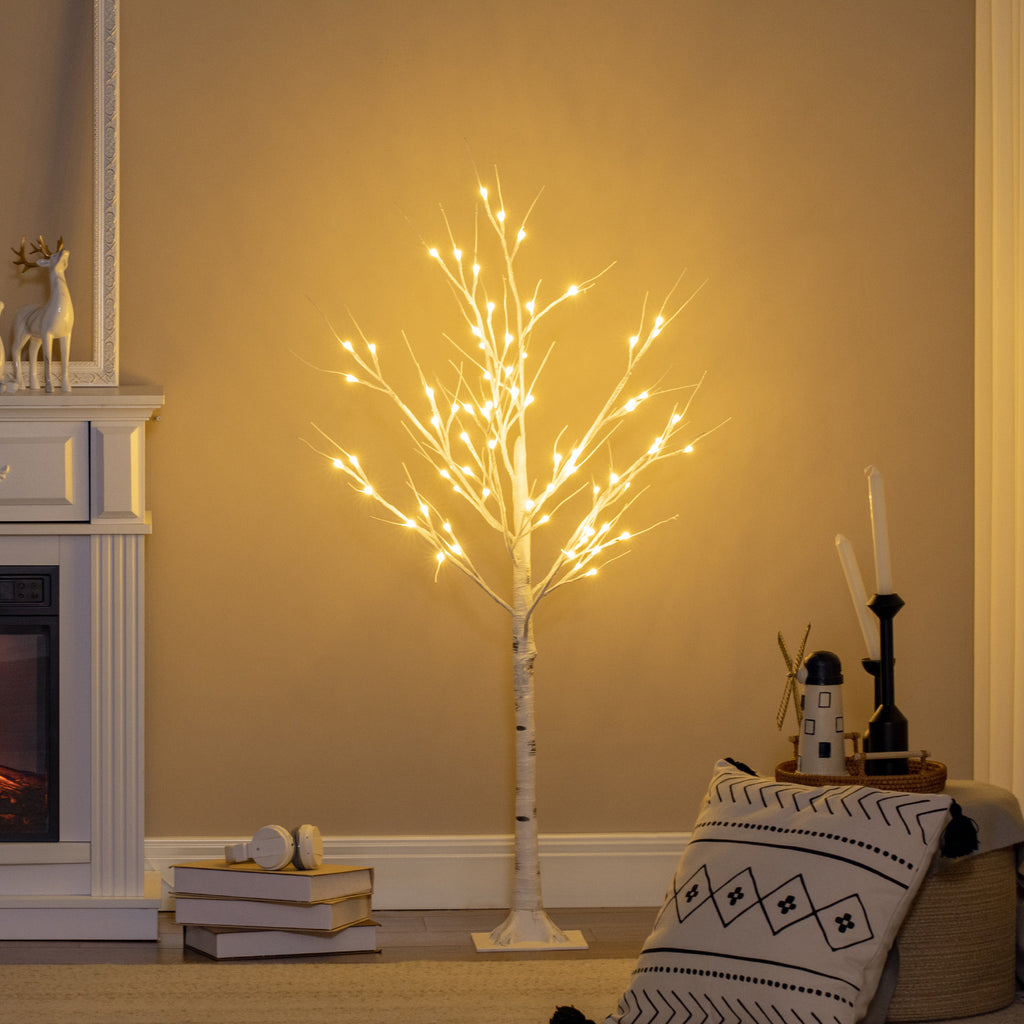 Albero di Natale Bianco 120 cm con 72 Luci LED