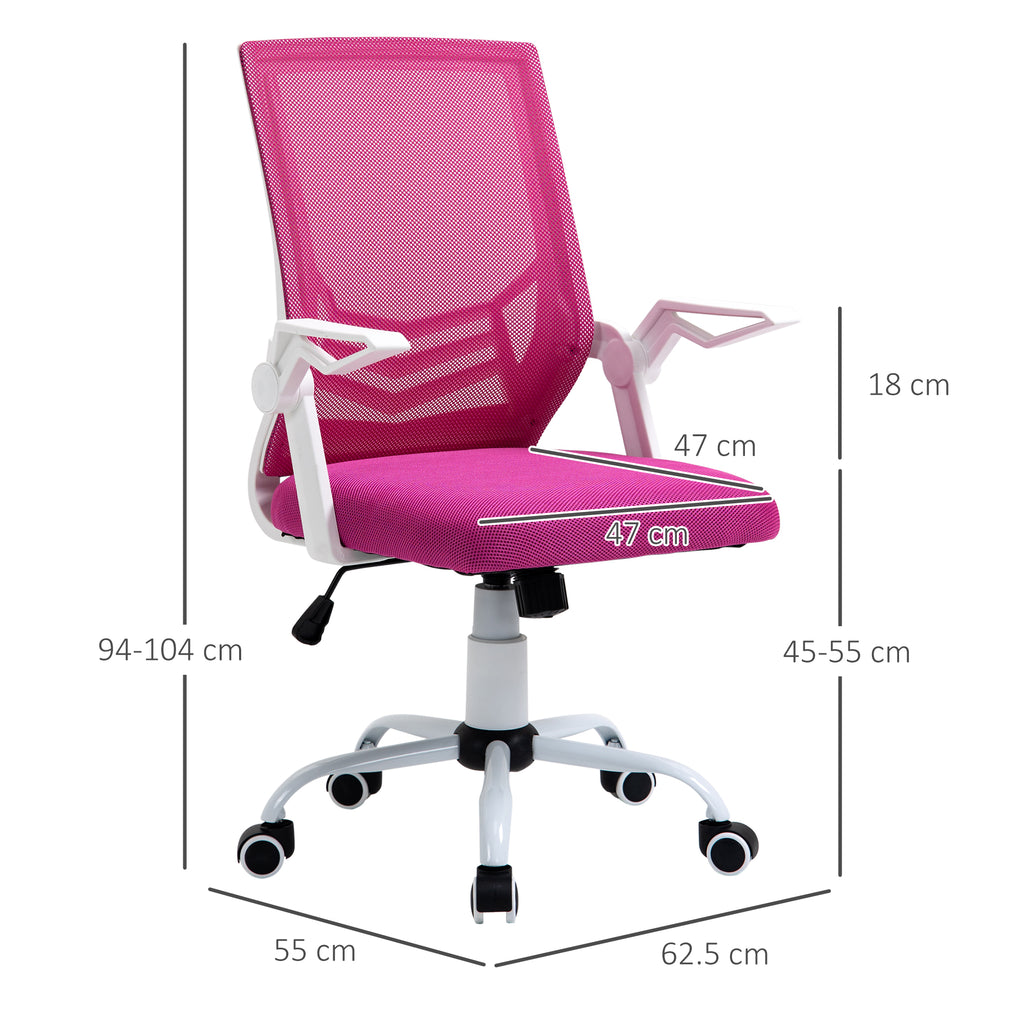 Sedia da Ufficio Ergonomica Rosa con Supporto Lombare