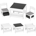 Set Tavolino per Bambini con 2 Sedie, Lavagna 2 in 1 e Contenitori