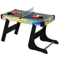 Tavolo Multigioco Pieghevole 4 in 1 con Biliardo, Calcio Balilla, Ping Pong e Air Hockey