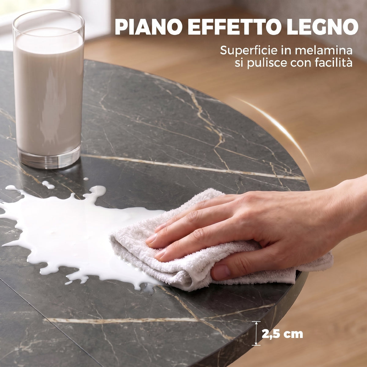 Tavolo Pranzo Allungabile 4-6 Posti Marmo Nero