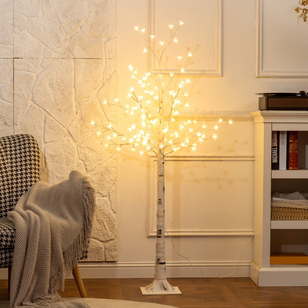 Albero di Ciliegio Artificiale 120 LED Bianco Caldo