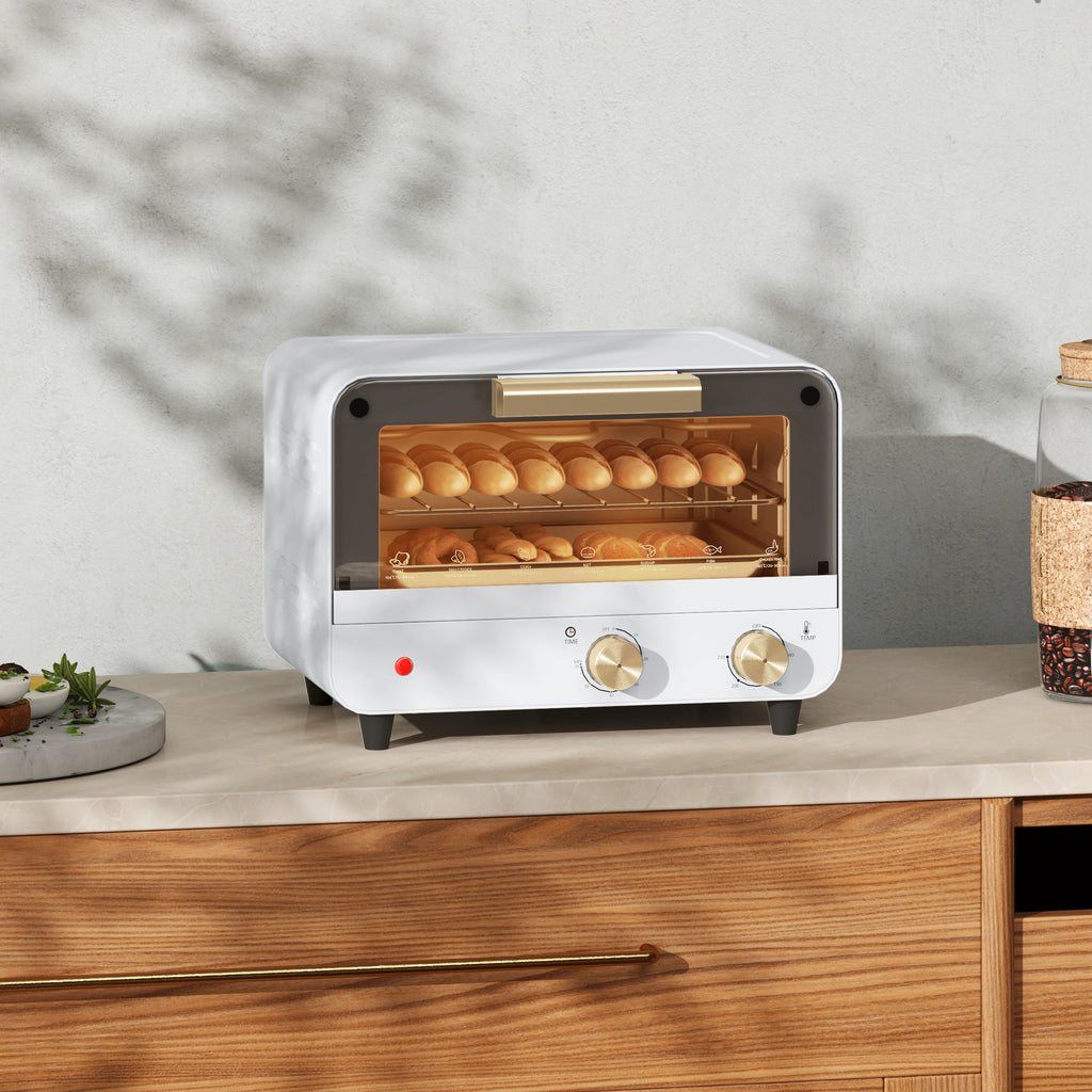 Fornetto Elettrico 12 L con Timer Bianco e Oro