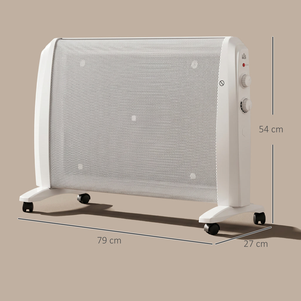 Riscaldatore a Mica 2000W con Termostato e Ruote