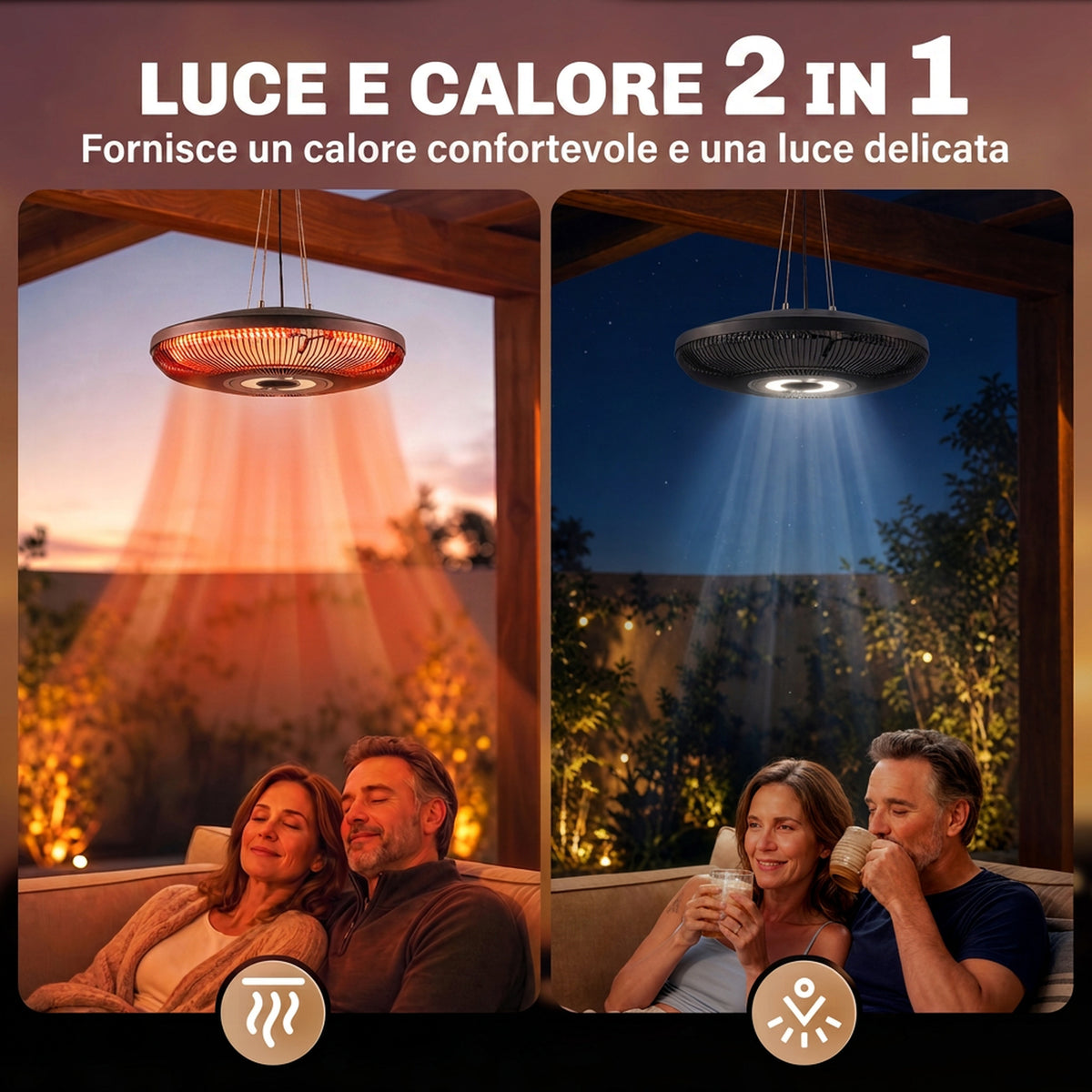 Riscaldatore a Infrarossi Sospeso 2000W